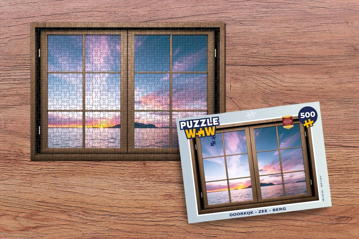 PuzzleWow Doorkijk Zee & Berg Legpuzzel 500 Stuks - Multicolor