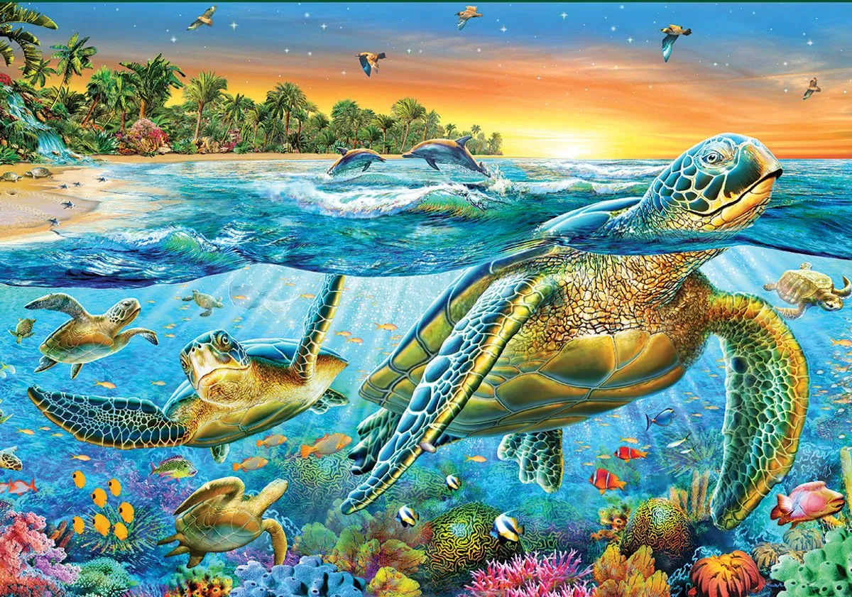 Jumbo Premium Collection Legpuzzel 3000 Stuks - Schilpadden Onderwater - Multi