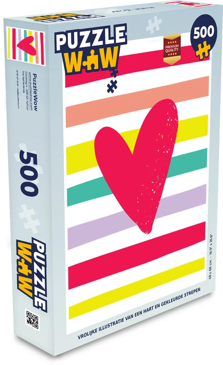 PuzzleWow Legpuzzel Hart & Strepen 500 Stuks