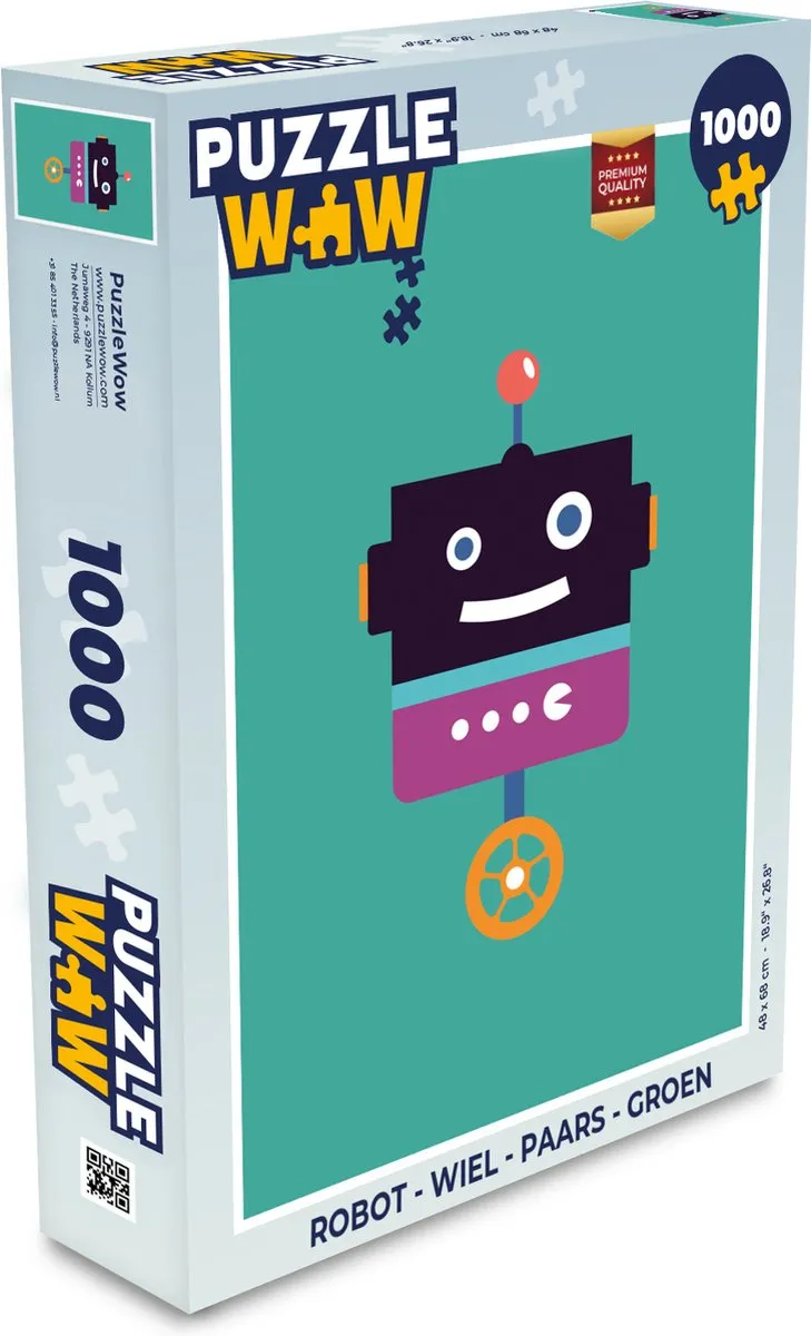 PuzzleWow Robot Wiel Puzzel 1000 Stuks - Multicolor