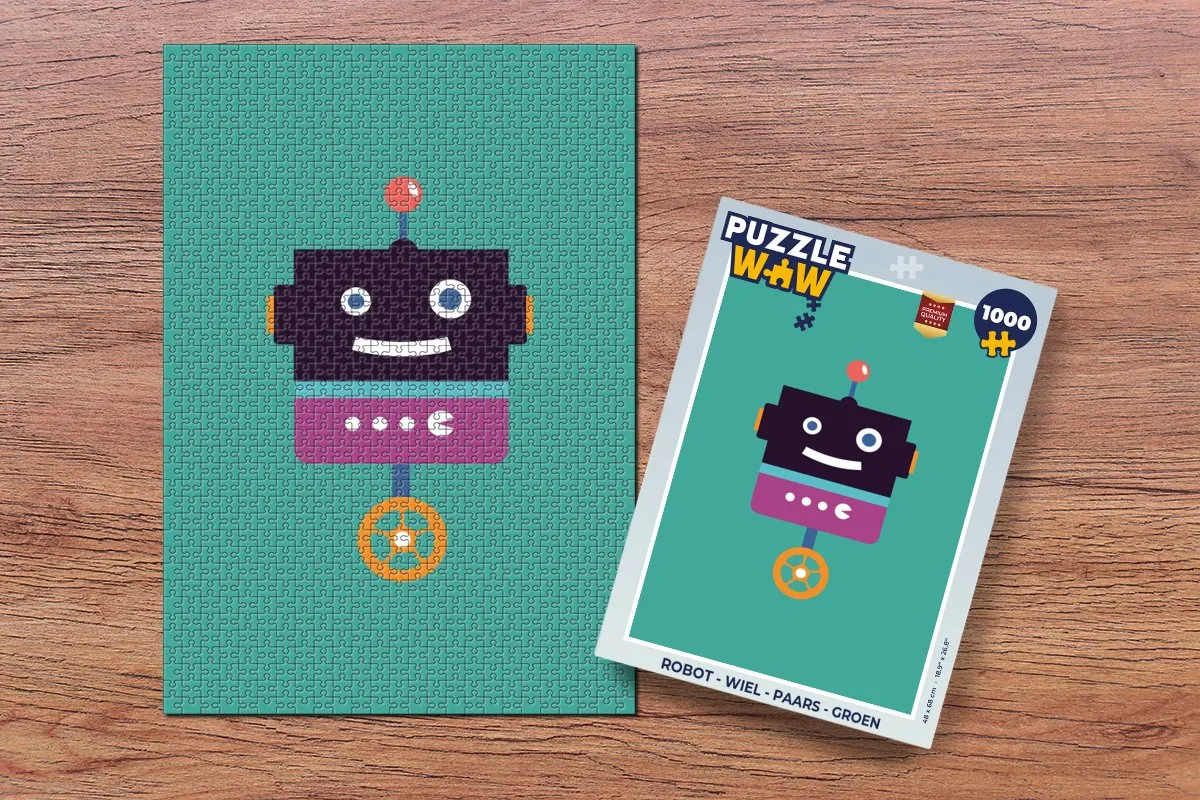 PuzzleWow Robot Wiel Puzzel 1000 Stuks - Multicolor