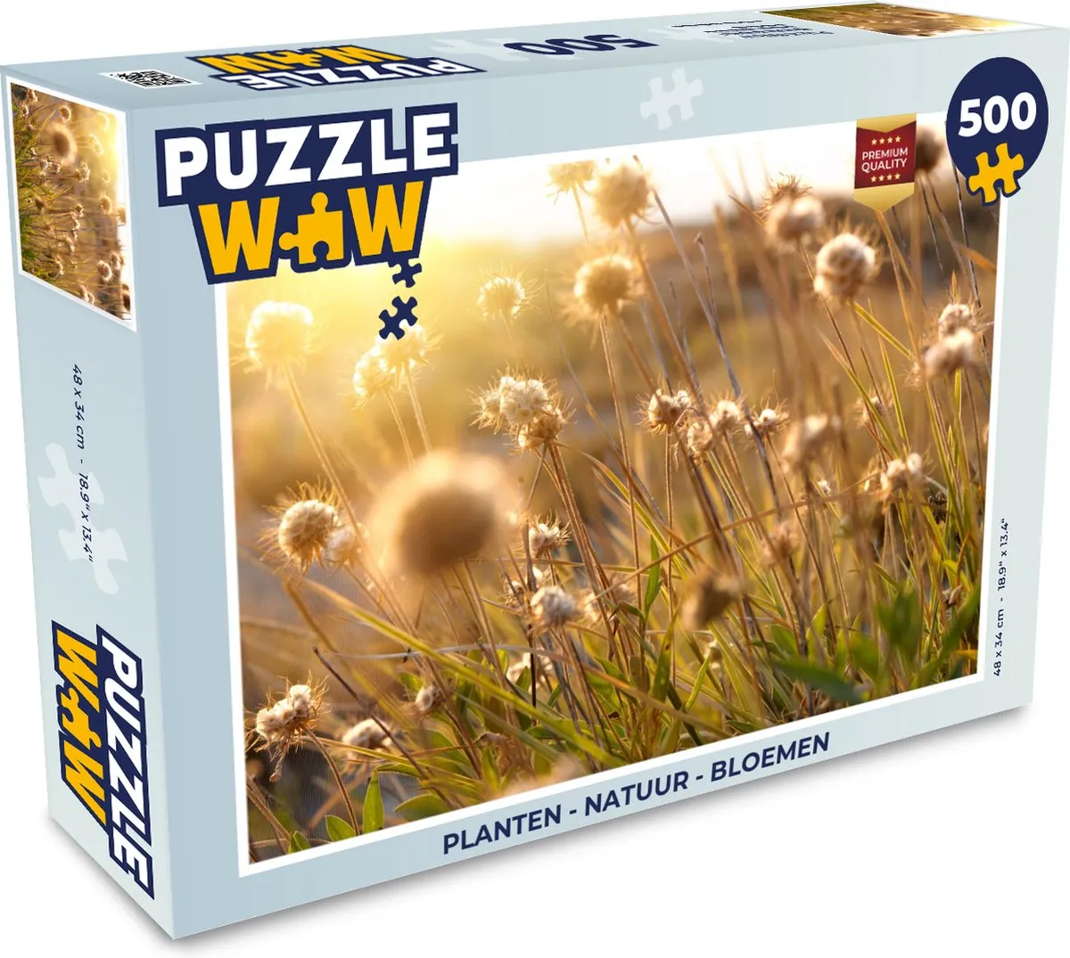 PuzzleWow Natuur Bloemen Horizon Legpuzzel 500 Stuks - Multicolor