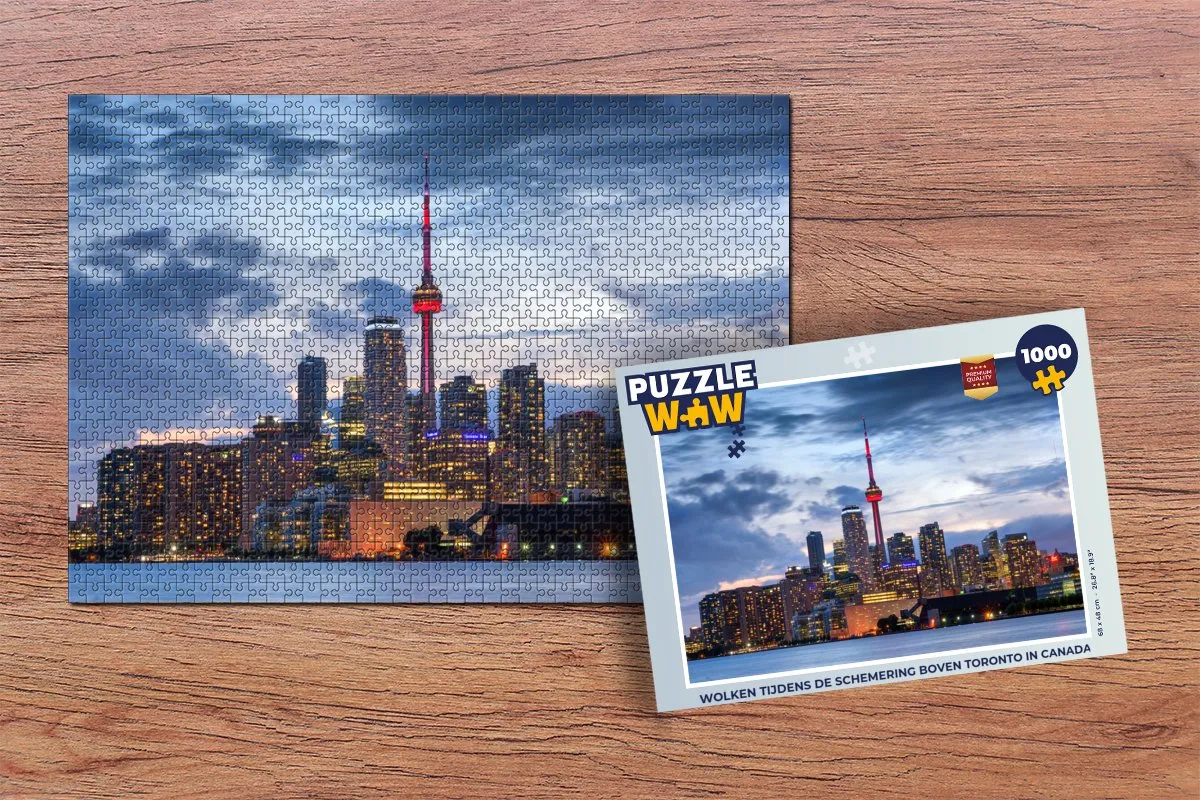 PuzzleWow Wolken Schemering Toronto Legpuzzel 1000 Stuks - Multicolor