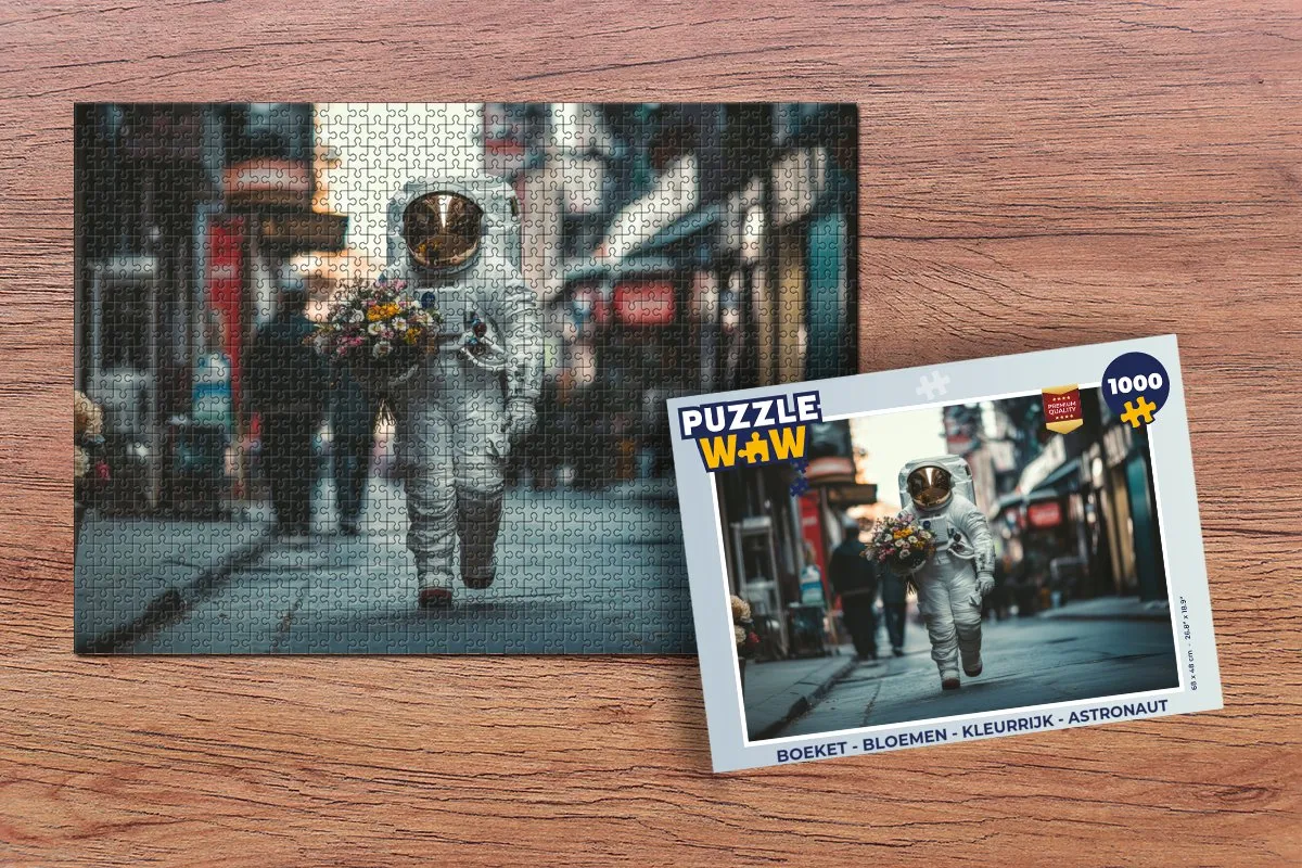 PuzzleWow Astronaut Puzzel 1000 Stuks - Kleurrijk