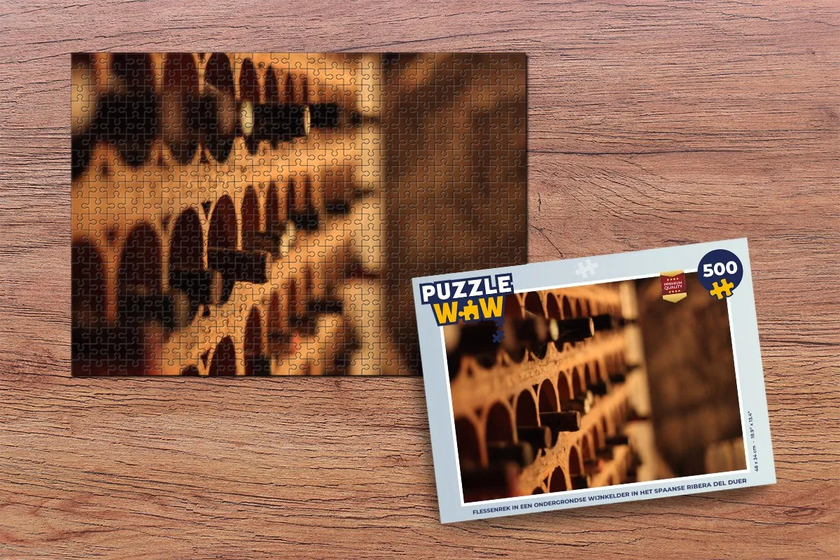 PuzzleWow Legpuzzel Flessenrek Ribera del Duero 500 Stuks - Multicolor