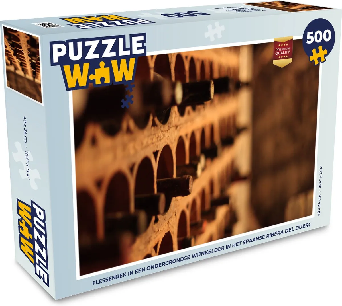 PuzzleWow Legpuzzel Flessenrek Ribera del Duero 500 Stuks