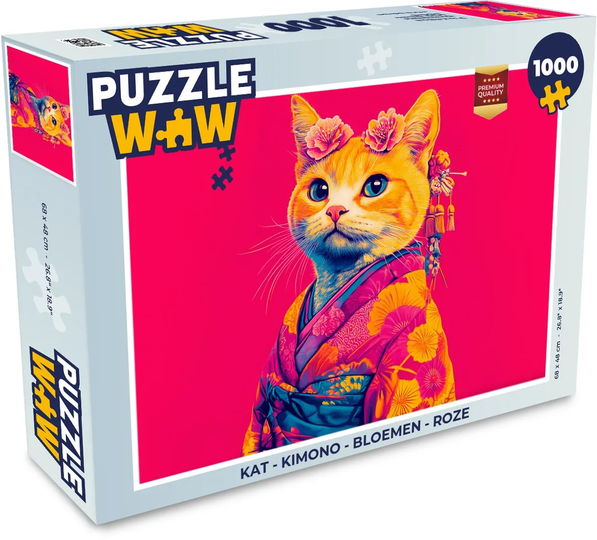 PuzzleWow Kimono Kat Legpuzzel 1000 Stuks