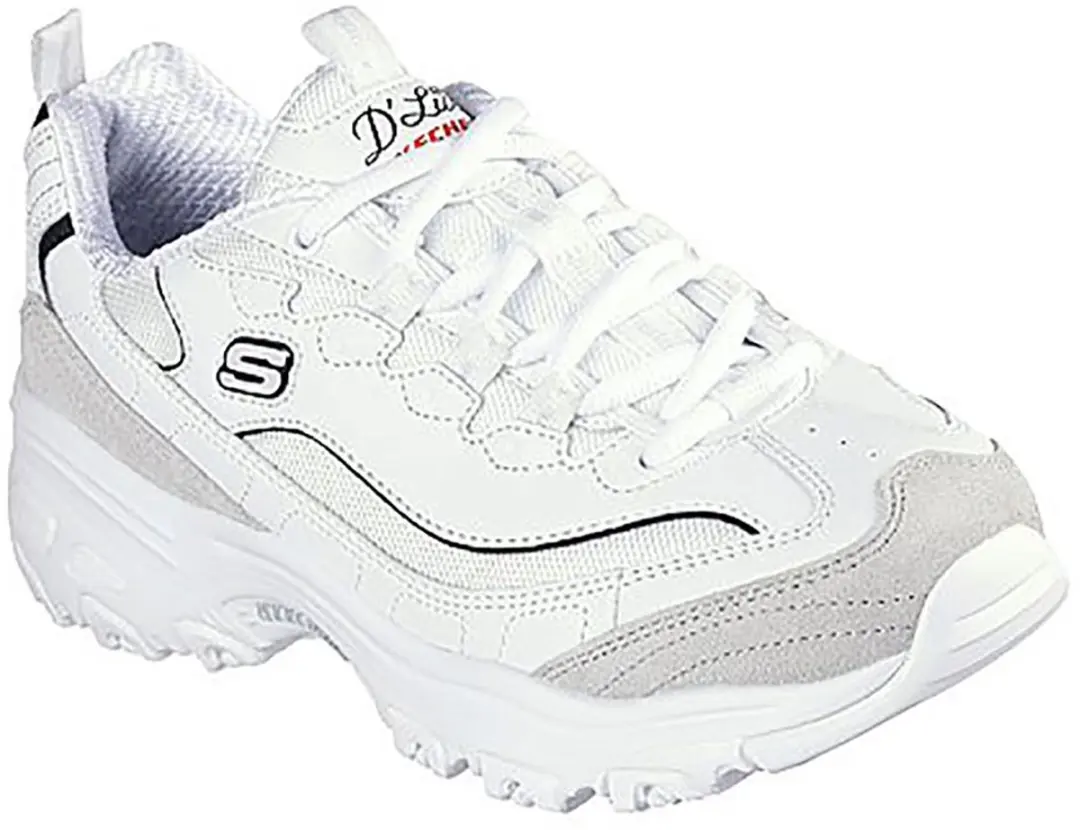 Skechers D'Lites New Heat Dames Sneakers - 41 - Wit/Zwart - afbeelding 3 van 6