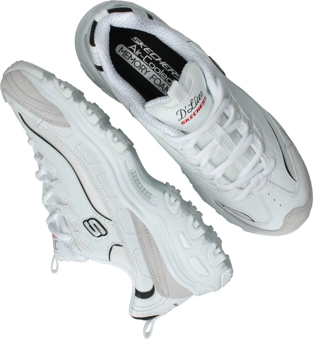 Skechers D'Lites New Heat Dames Sneakers - 41 - Wit/Zwart - afbeelding 5 van 6