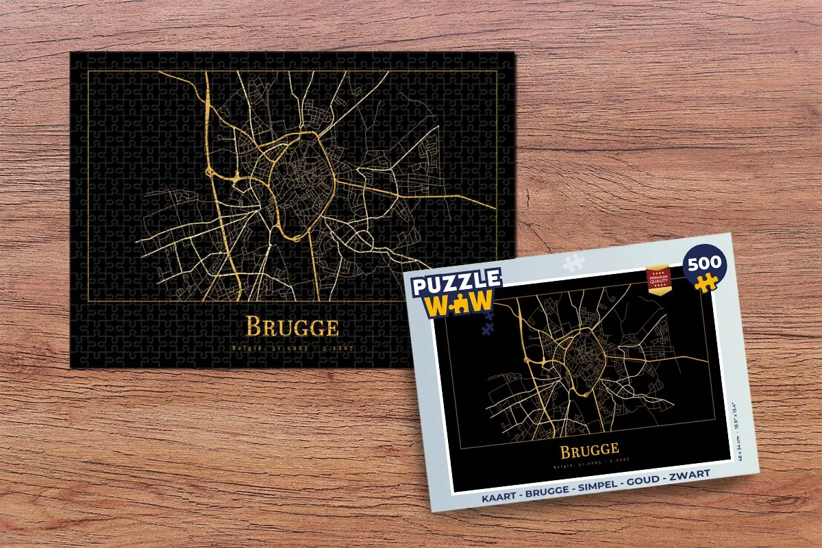 PuzzleWow Brugge Legpuzzel 500 Stuks - Multicolor