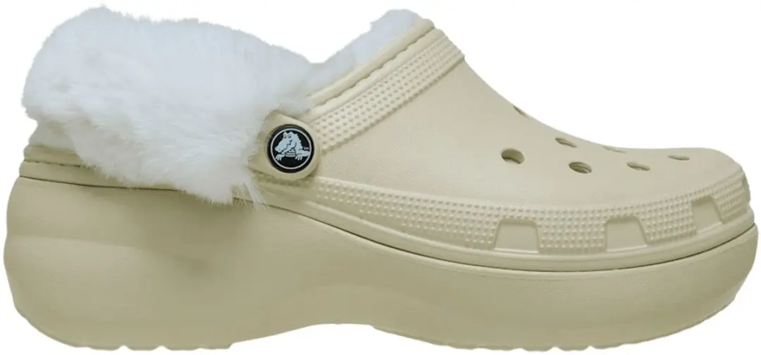 Crocs Classic Platform Fuzz Lined Clog Instappers Dames