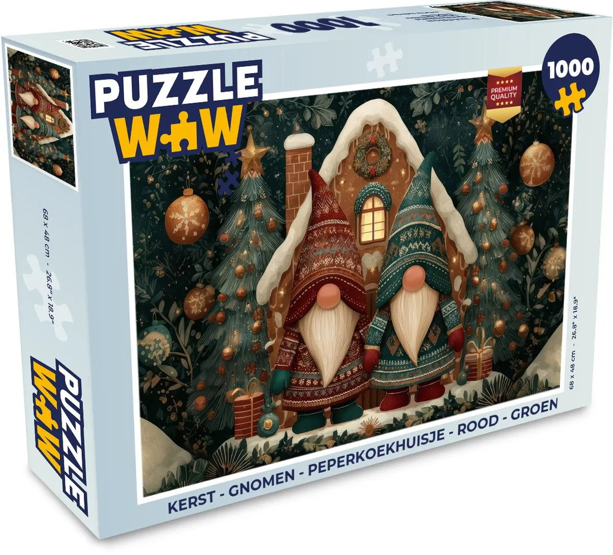 PuzzleWow Kerst Gnomen Peperkoekhuisje 1000 Stuks