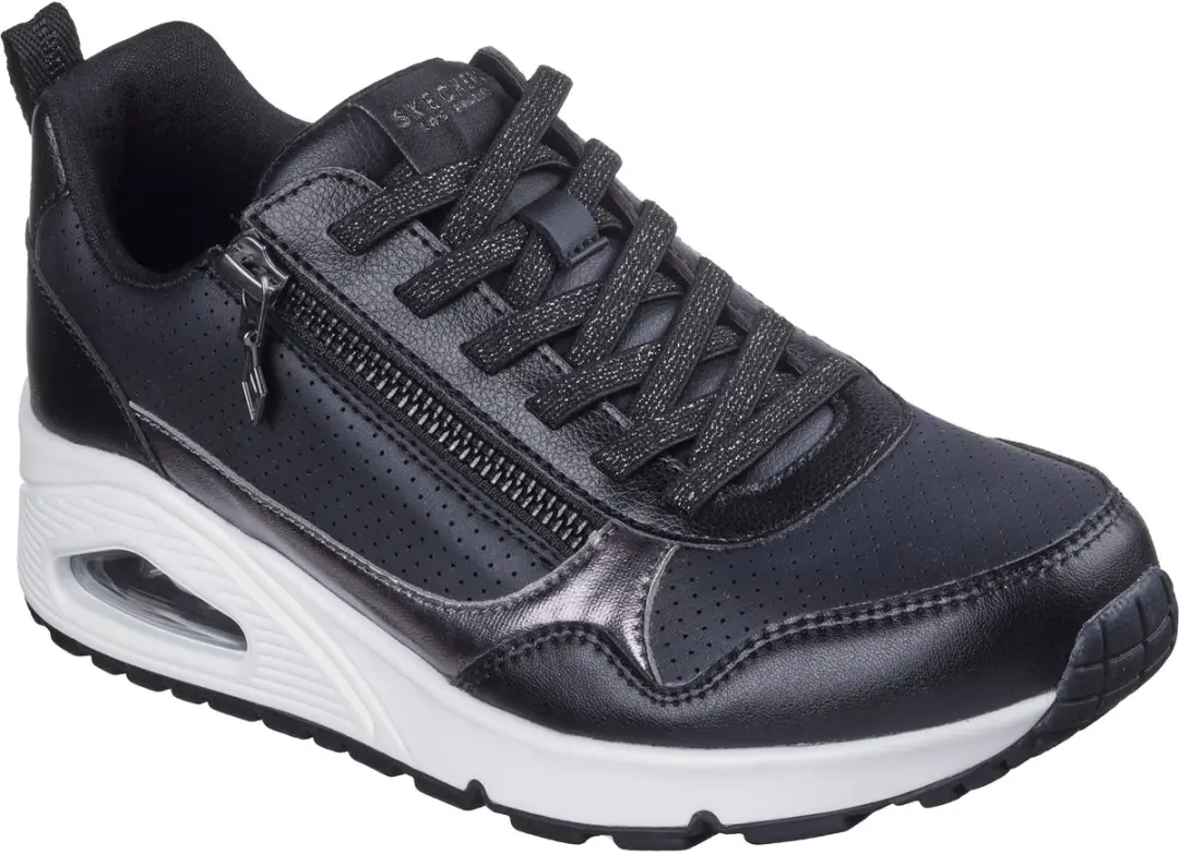 Skechers Uno Metallic Sliders Zwart