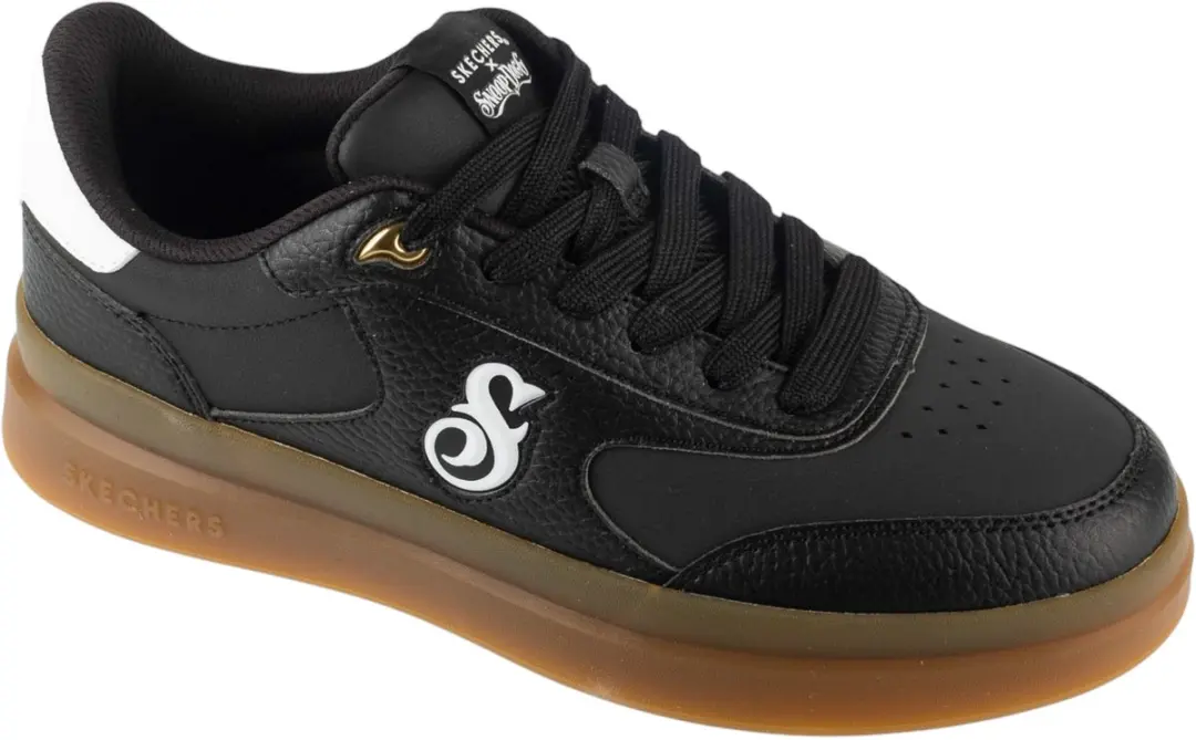 Skechers Duraleather Lace Up Snoop Cupsole Sneaker, Mannen, Zwart, Sneakers, maa