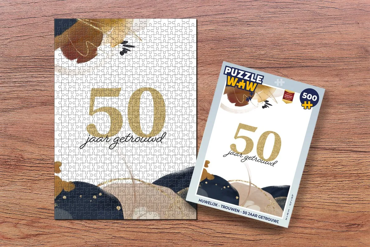 PuzzleWow Legpuzzel 50 Jaar Getrouwd - 500 Stuks - Multicolor