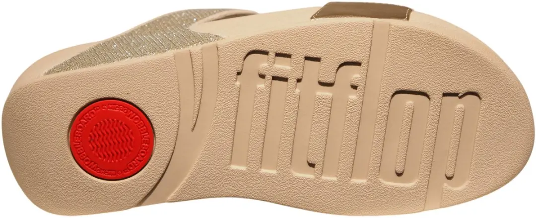FitFlop Lulu Shimmerglitz Slides - Dames Badslippers 38 - Metallic Beige - afbeelding 6 van 6