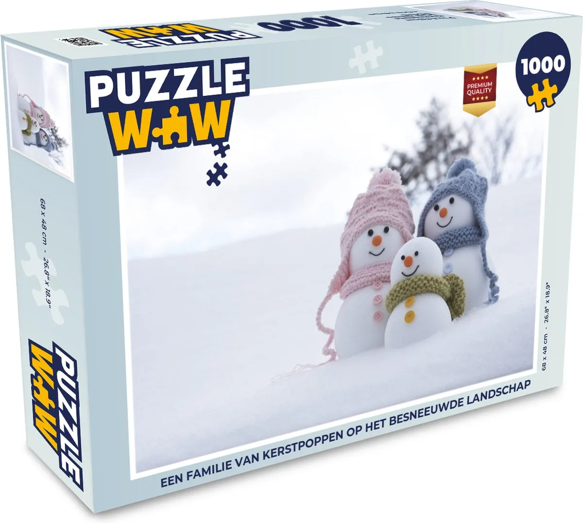 PuzzleWow Legpuzzel Kerstpoppen Landschap 1000 Stuks