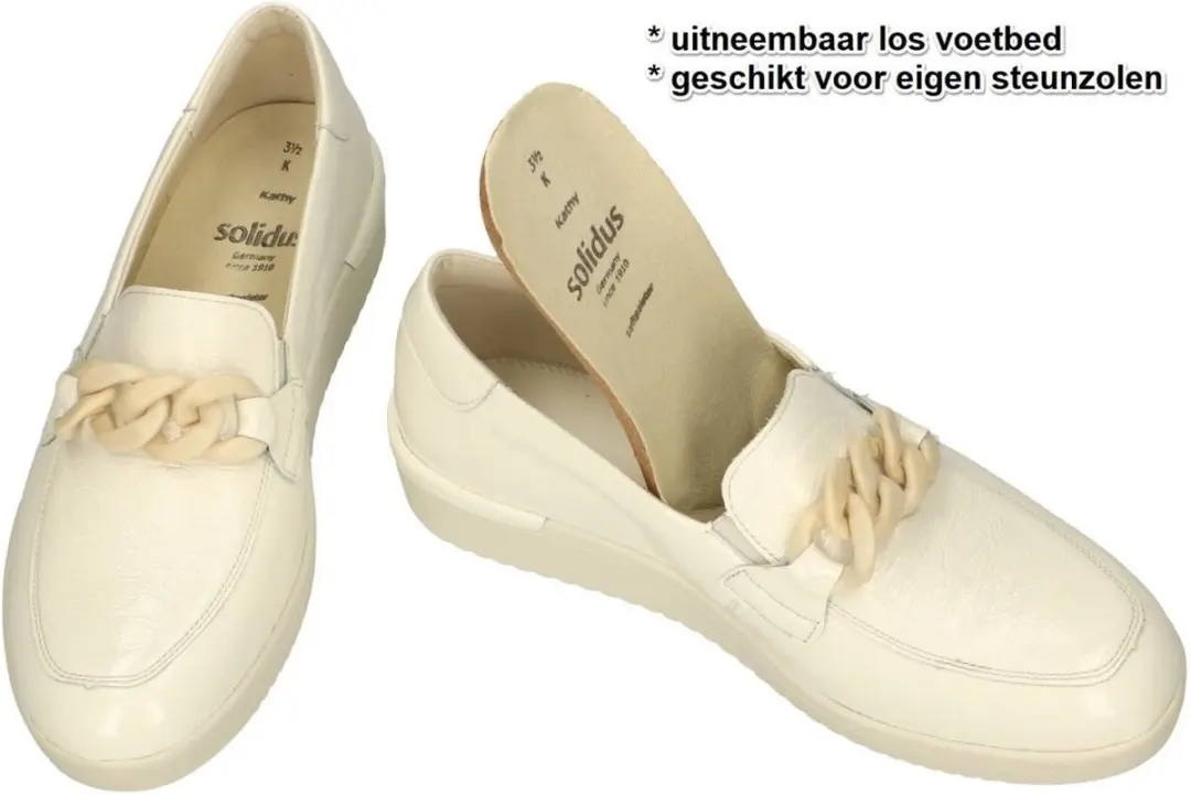 Solidus Dames Loafer Mocassins - Crème - Maat 40 - afbeelding 2 van 4