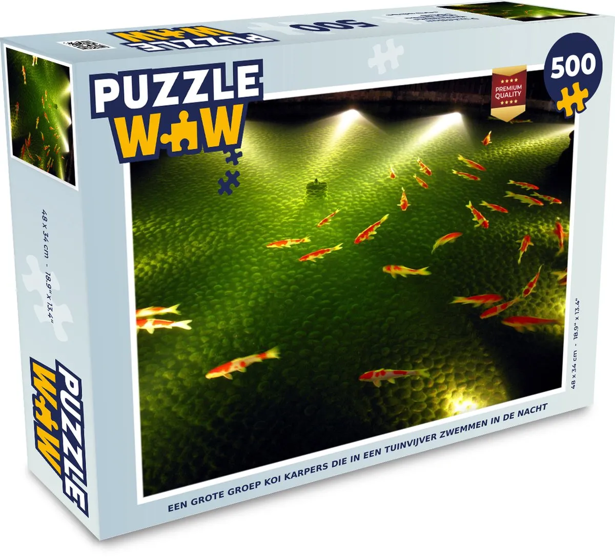 PuzzleWow Legpuzzel Koi Karpers Nachts 500 Stuks