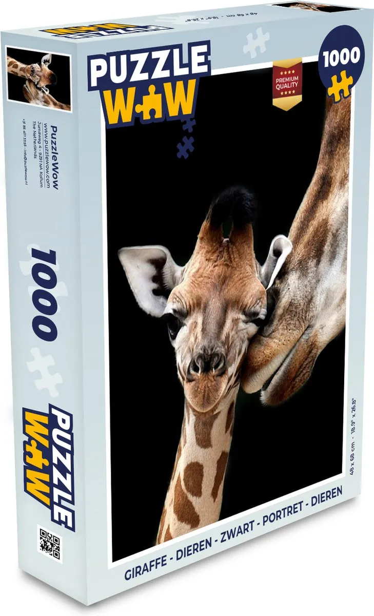 PuzzleWow Giraffe Legpuzzel 1000 Stuks - Multicolor
