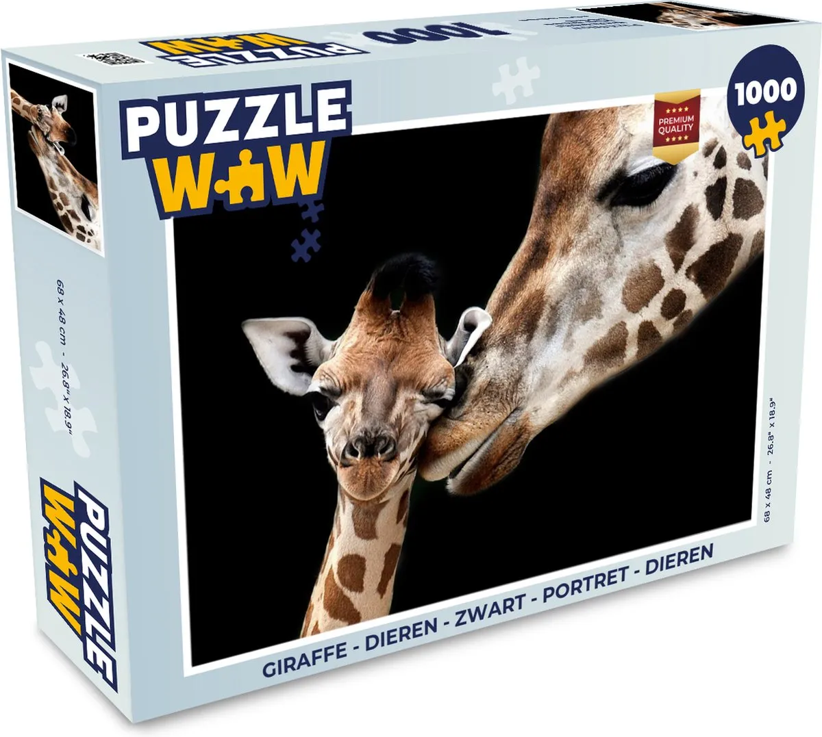 PuzzleWow Giraffe Legpuzzel 1000 Stuks - Multicolor