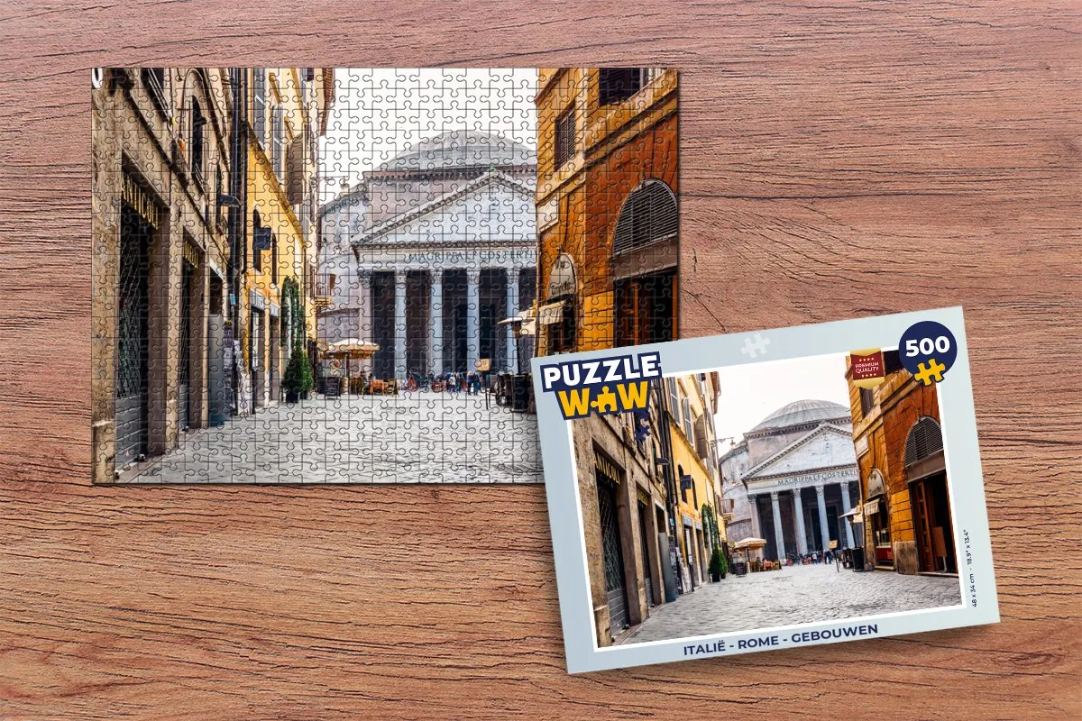 PuzzleWow Italië Rome Gebouwen Legpuzzel 500 Stuks - Multicolor