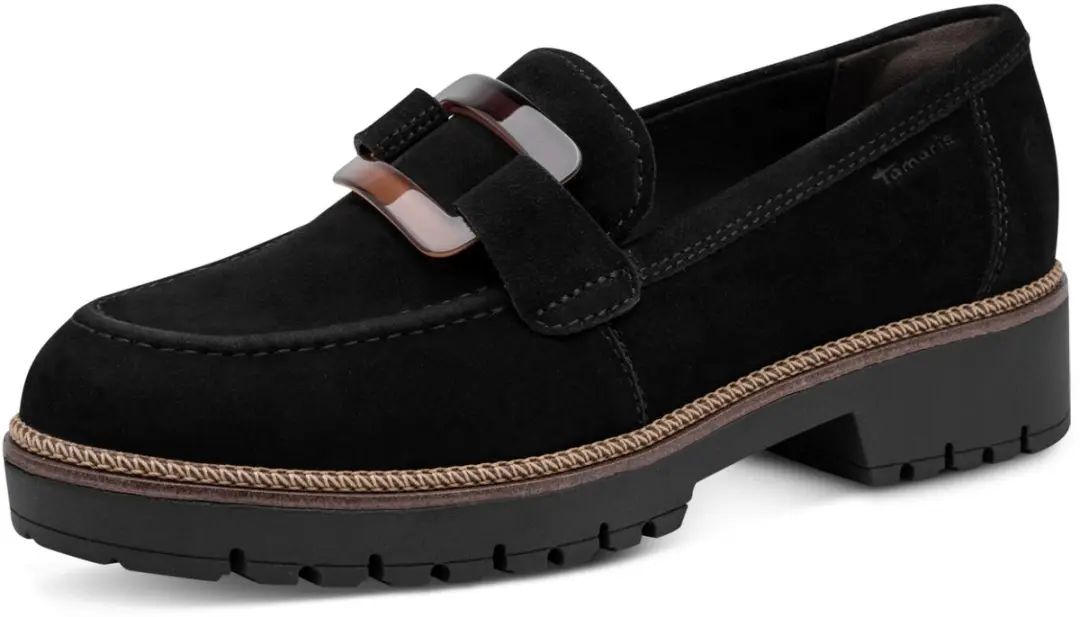 Tamaris Dames Loafers - Zwart - Maat 37 - afbeelding 6 van 6