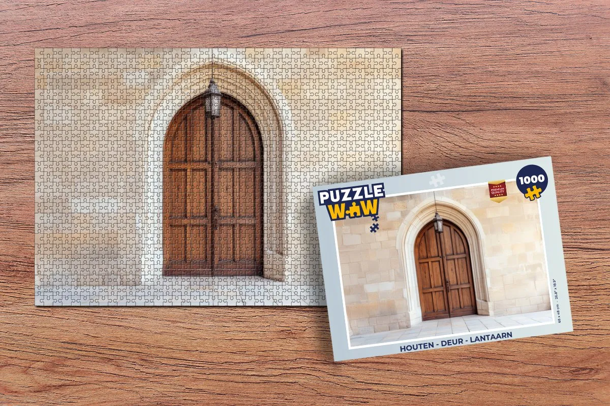 PuzzleWow Houten Lantaarn Legpuzzel 1000 Stuks - Beige