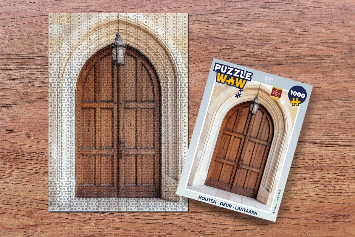 PuzzleWow Houten Lantaarn Legpuzzel 1000 Stuks - Beige
