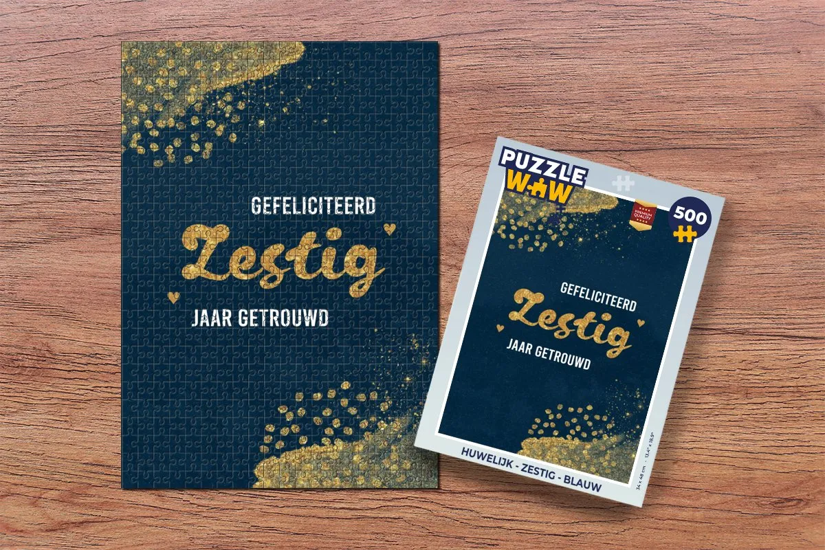 PuzzleWow Gefeliciteerd zestig jaar getrouwd Legpuzzel 500 Stuks - Multicolor