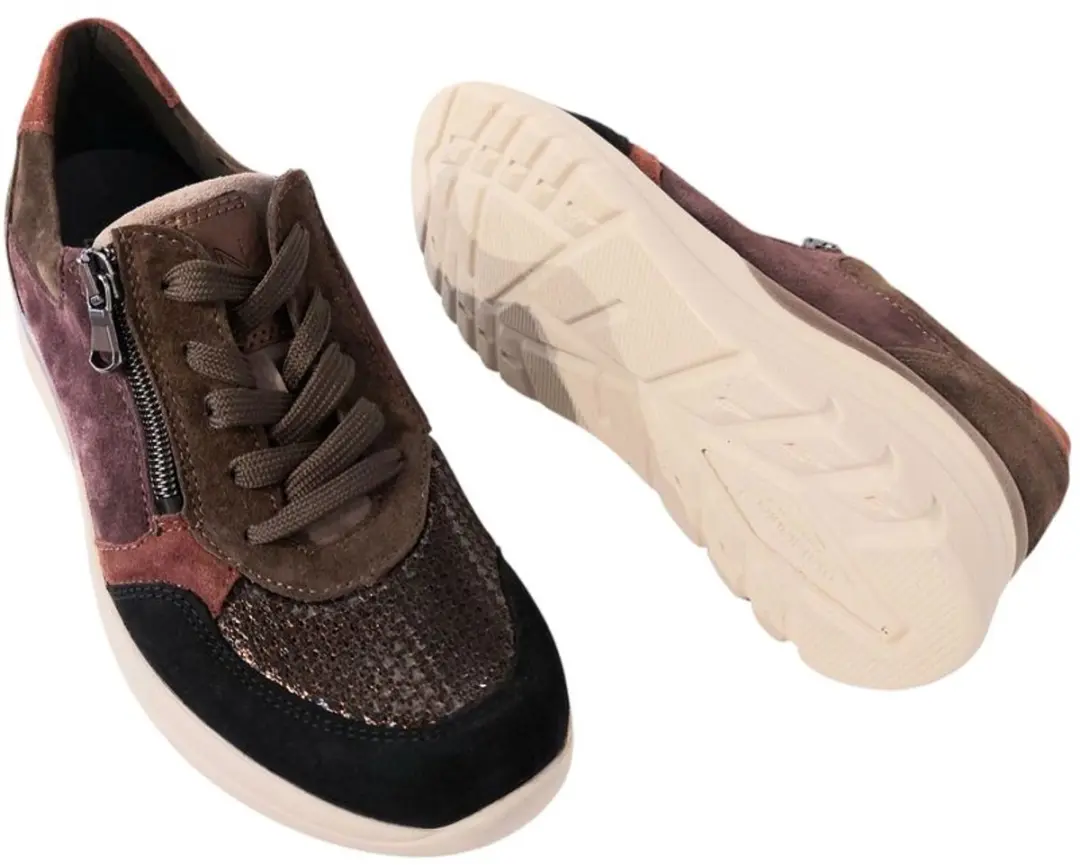Wäldlaufer Sneaker 927H02 - Zwart/Bruin - Combi - Maat 40.5