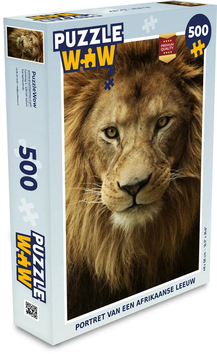 PuzzleWow Afrika Leeuw Legpuzzel 500 Stuks