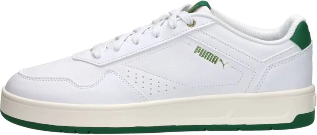 PUMA Court Classic Unisex Sneakers - 40 - PUMA White/Vine/PUMA Gold - afbeelding 2 van 6