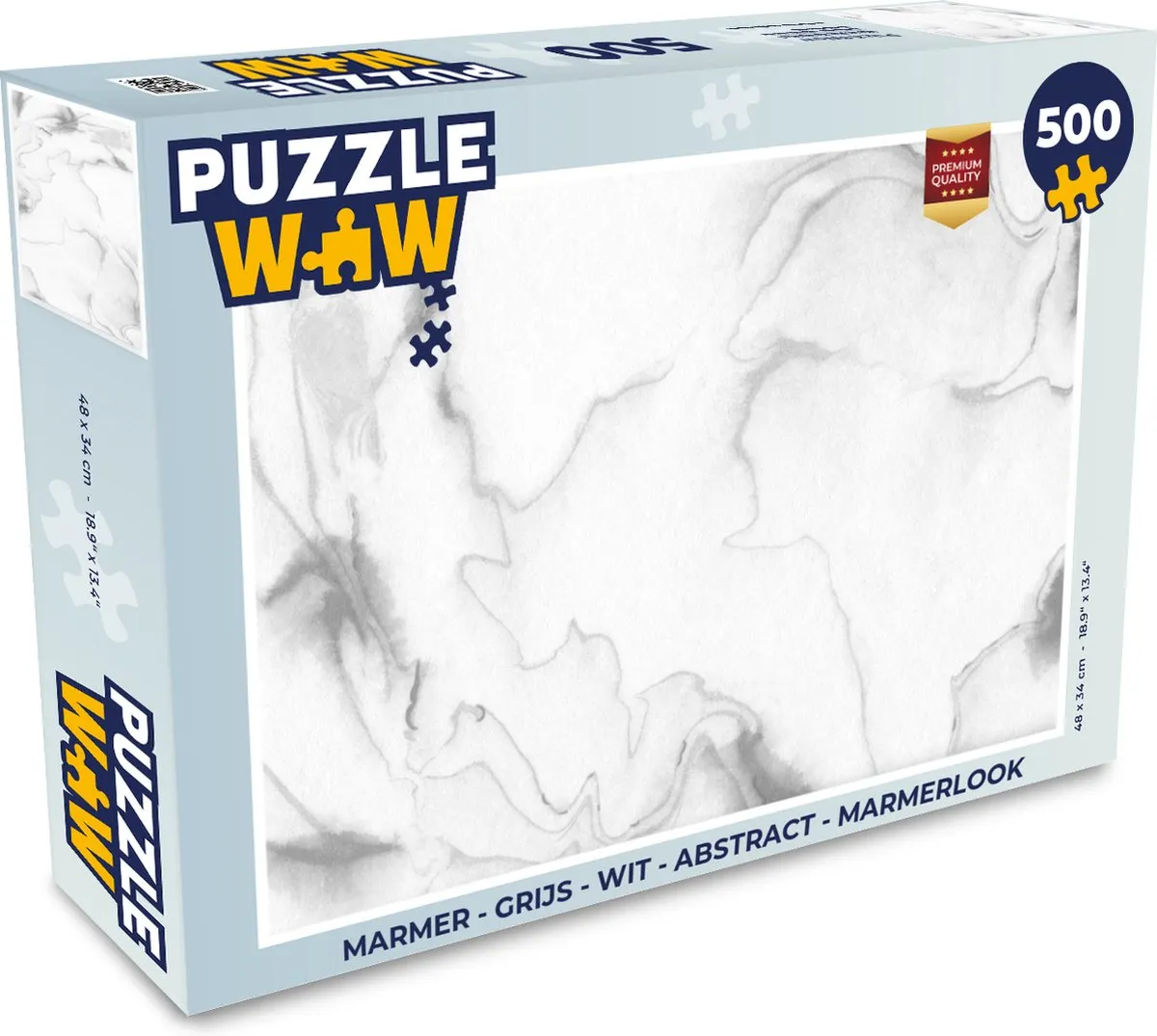 PuzzleWow Marmerlook Legpuzzel 500 Stuks - Multicolor