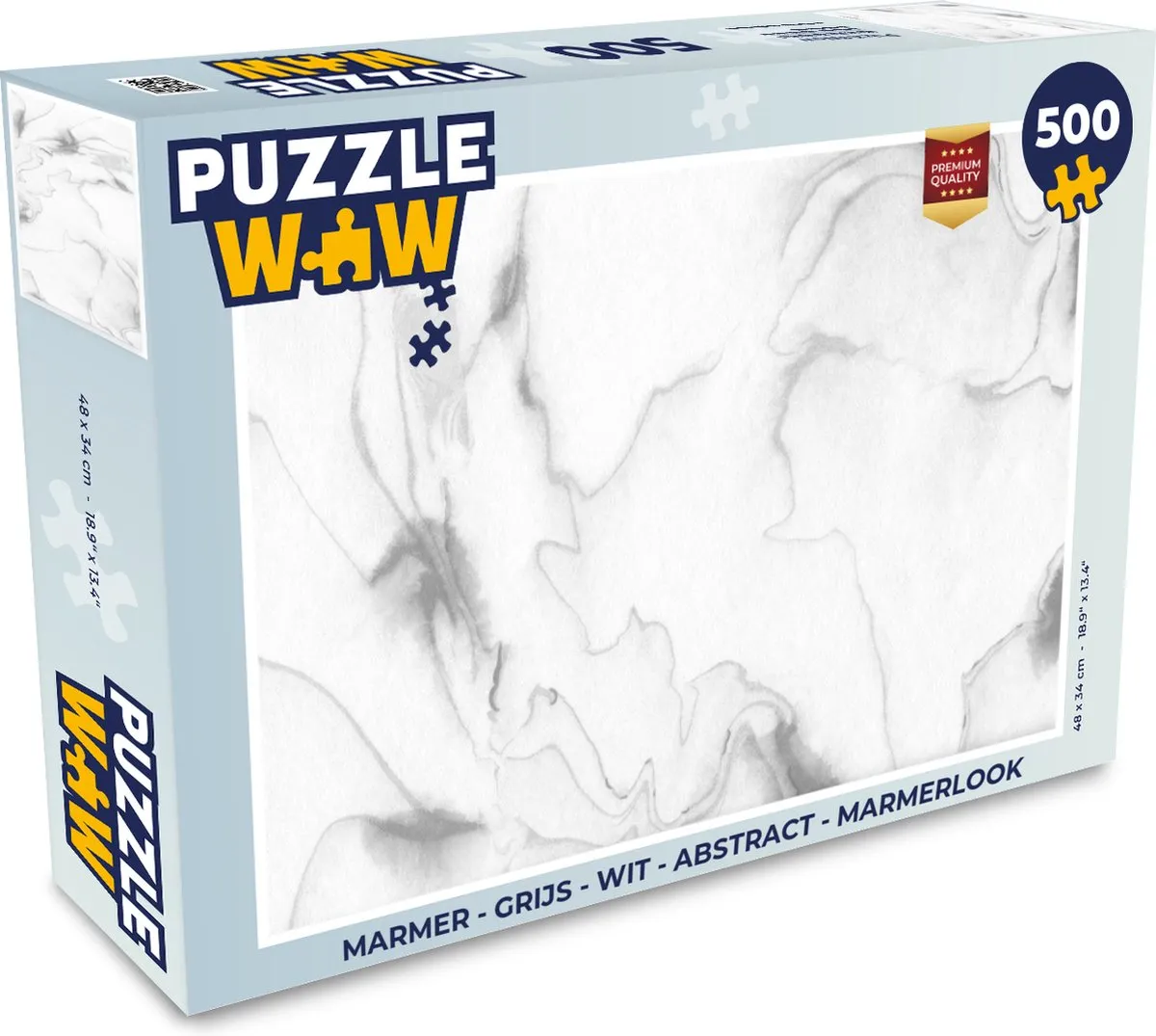 PuzzleWow Marmerlook Legpuzzel 500 Stuks - Multicolor