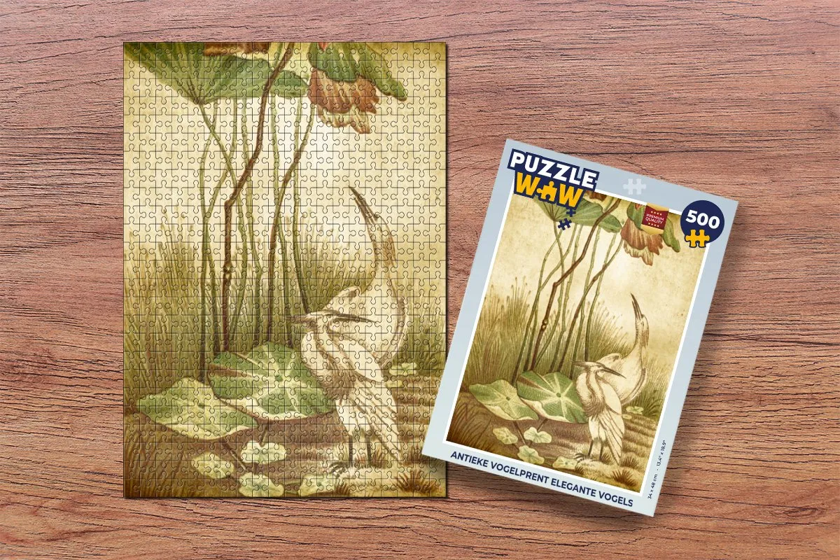 PuzzleWow Antieke Vogelprent Legpuzzel 500 Stuks - Multicolor