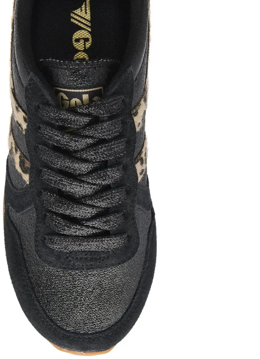 Gola Daytona Blaze II CLB852 Suède Damesschoenen - 39 - Black/Leopard/Bone - afbeelding 4 van 5