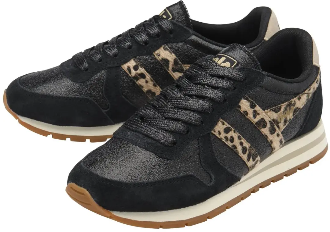 Gola Daytona Blaze II CLB852 Suède Damesschoenen - 39 - Black/Leopard/Bone - afbeelding 5 van 5