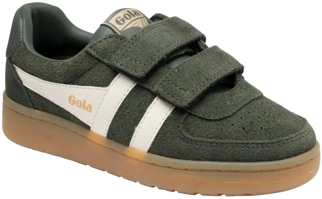 Gola Hawk Suede Strap CKA618 Kinderschoenen - 32 - Dark Khaki/Off White/Gum