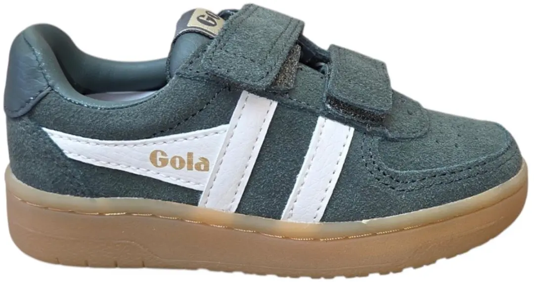 Gola Hawk Suede Strap CKA618 Kinderschoenen - 32 - Dark Khaki/Off White/Gum - afbeelding 6 van 6
