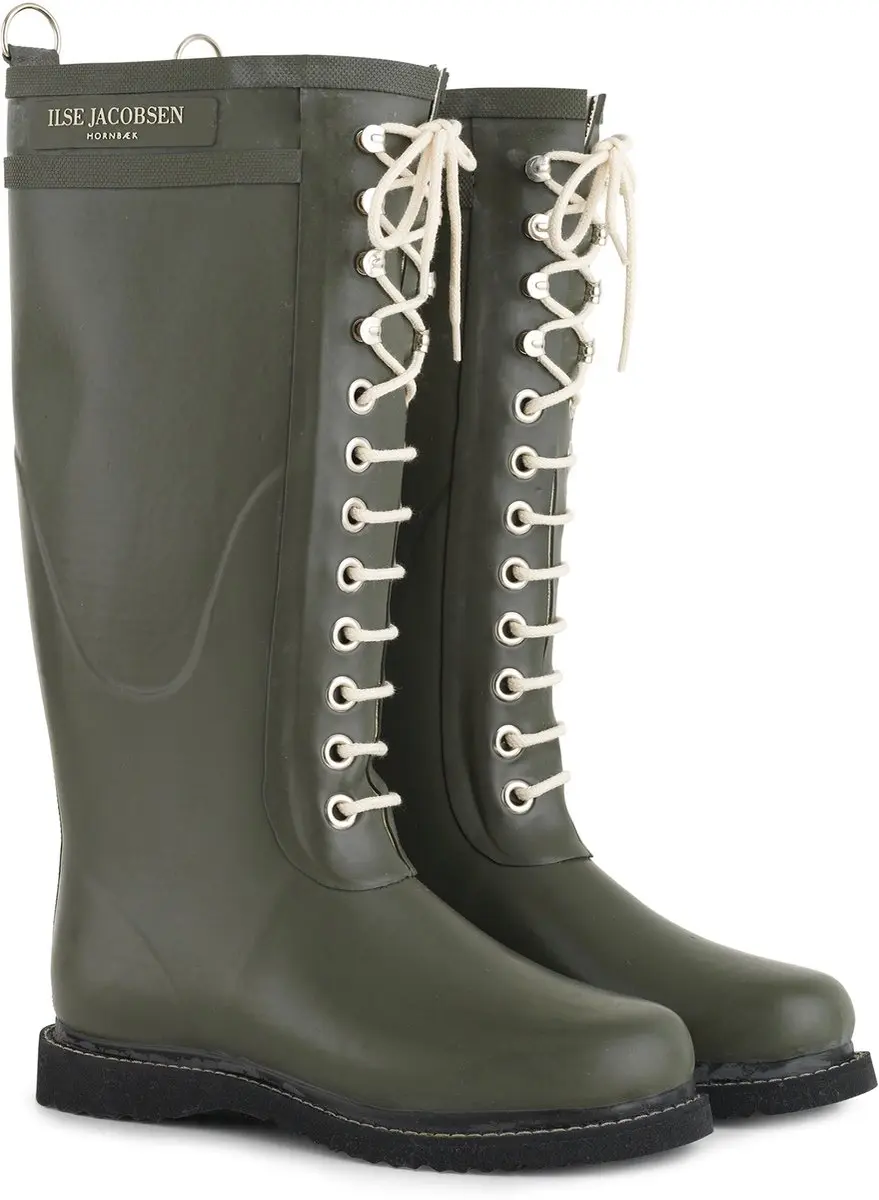 Hoge regenlaarzen met veters RUB1