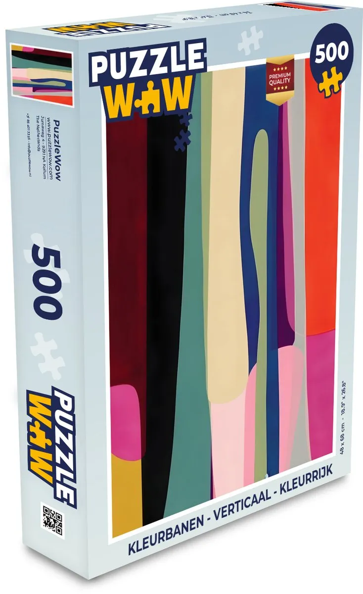 PuzzleWow Kleurbanen Verticaal Legpuzzel 500 Stuks