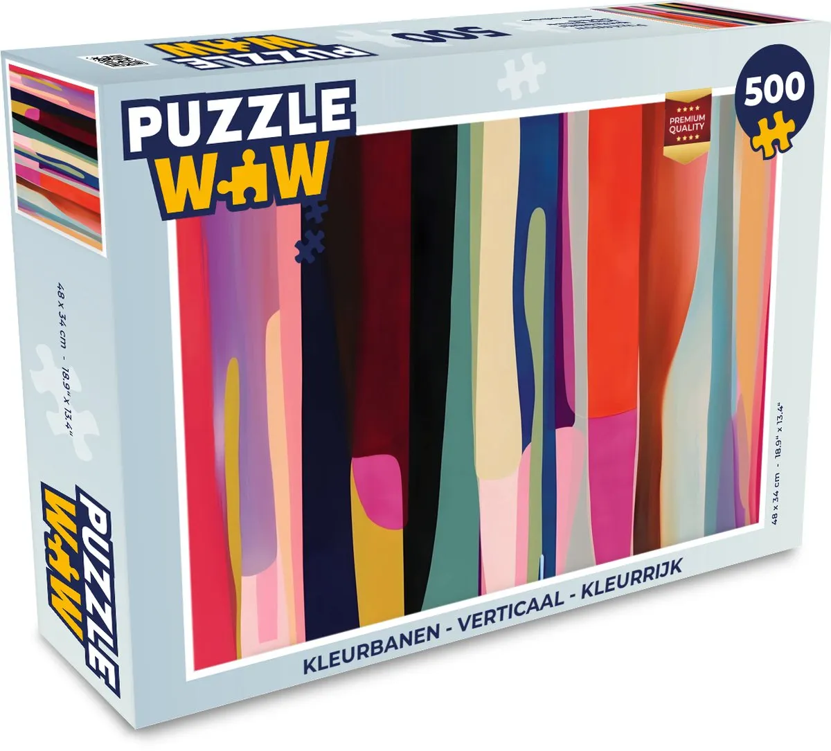 PuzzleWow Kleurbanen Verticaal Legpuzzel 500 Stuks - Kleurrijk