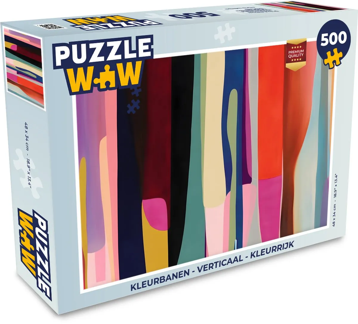 PuzzleWow Kleurbanen Verticaal Legpuzzel 500 Stuks - Kleurrijk