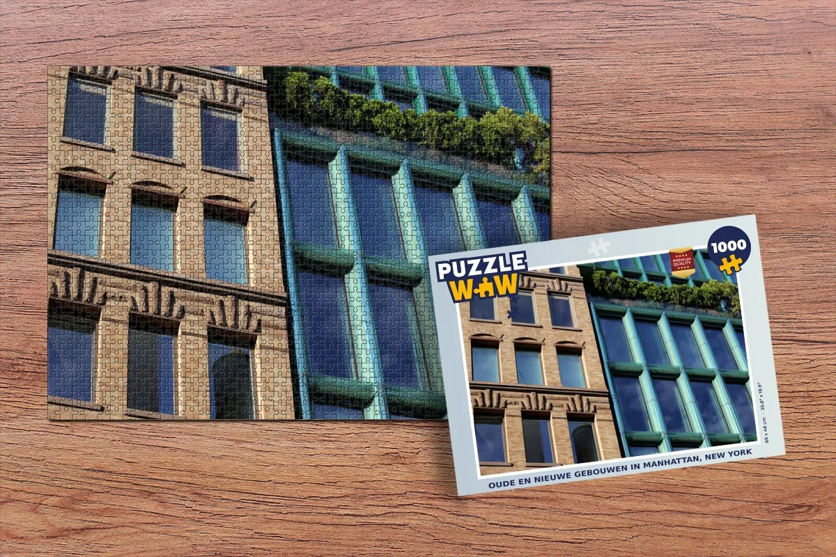 PuzzleWow Manhattan Gebouwen Legpuzzel 1000 Stuks - Multicolor