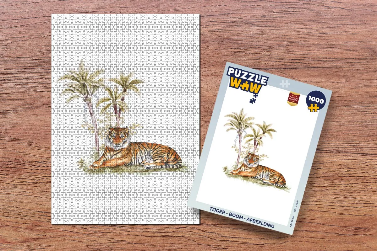 PuzzleWow Tijger Boom Legpuzzel 1000 Stuks - Multicolor