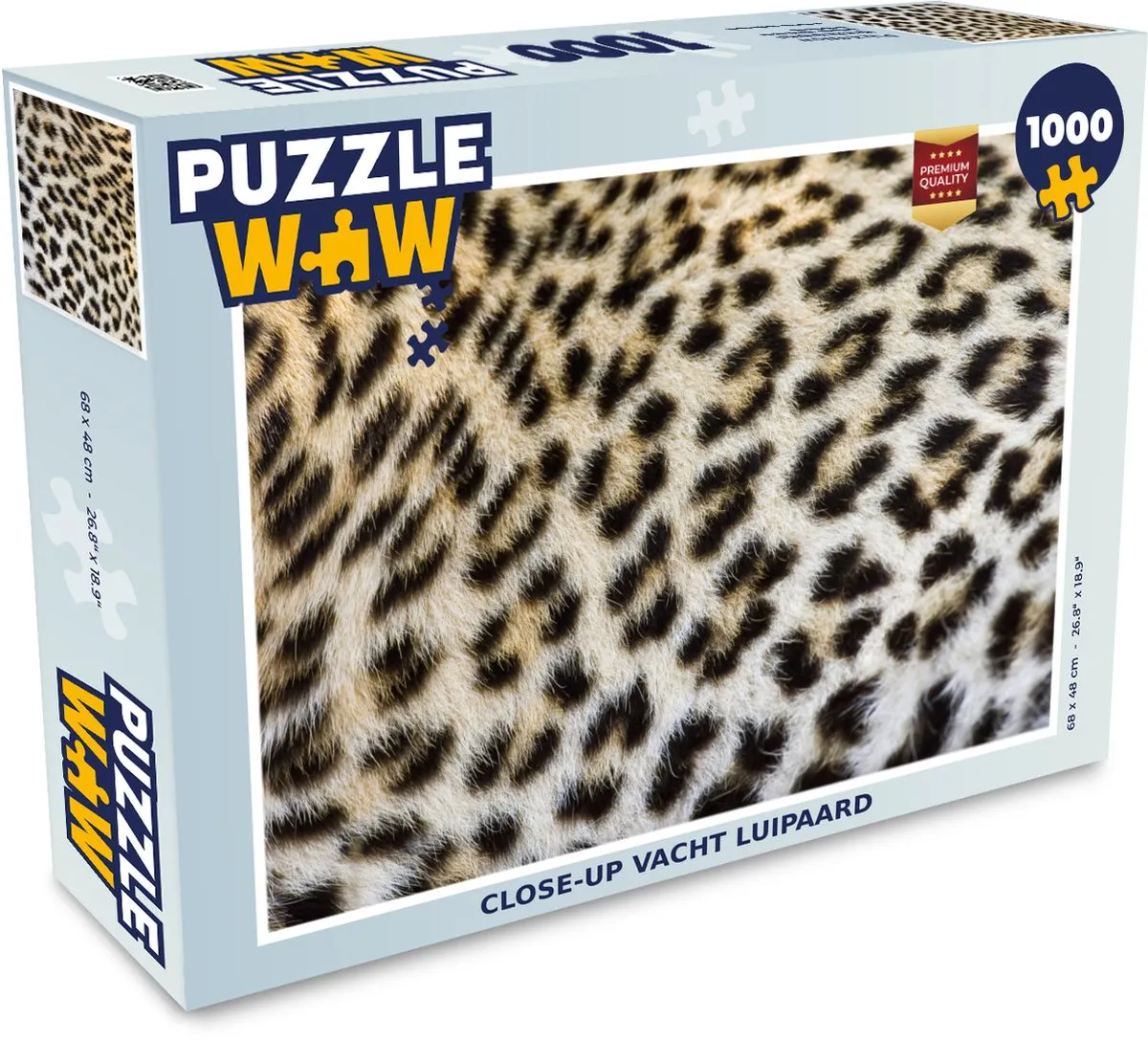PuzzleWow Close-up Vacht Luipaard Legpuzzel 1000 Stuks