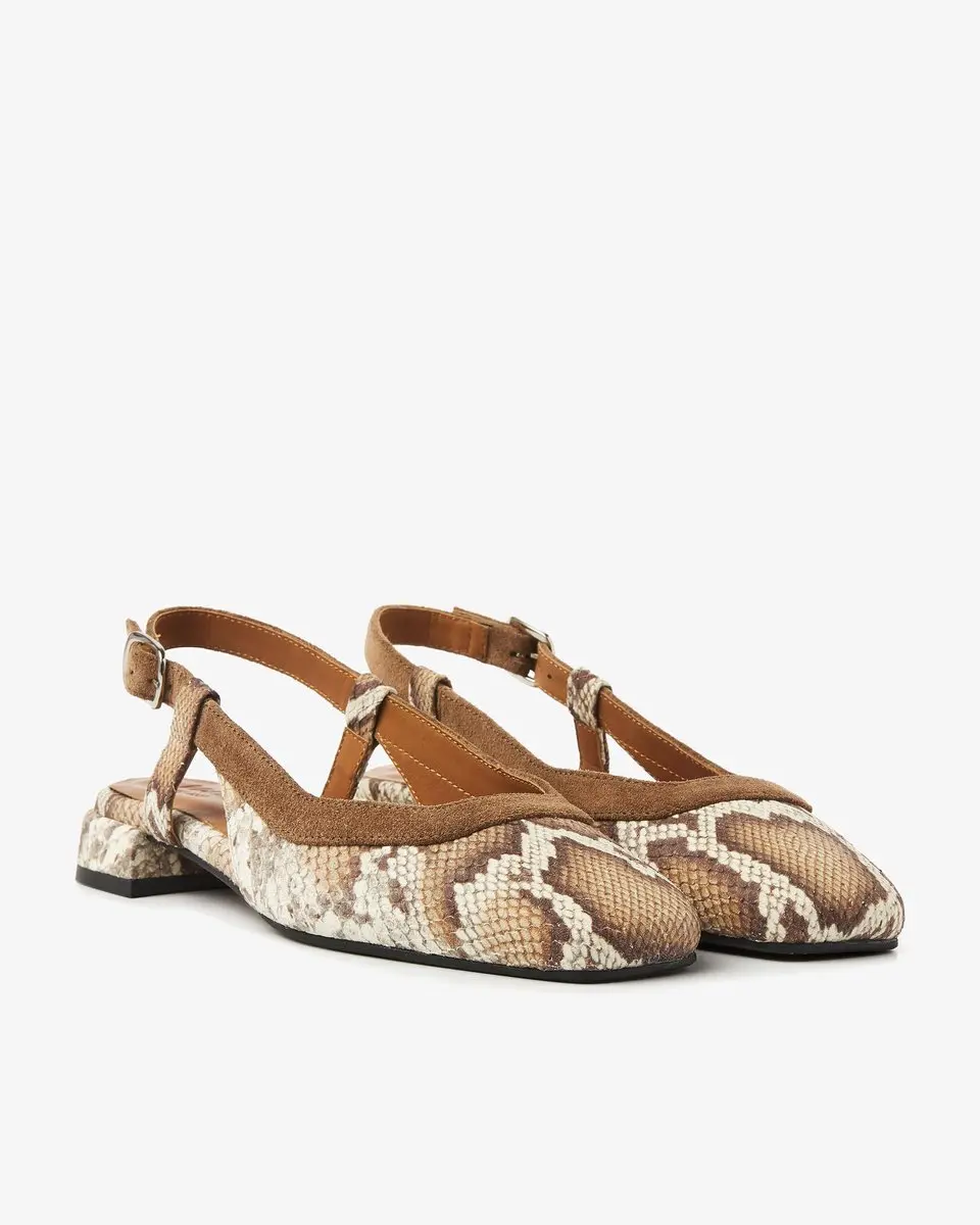 VIA VAI Julie Xena Slingbacks Dames - Cognac - Leer/Suède - Maat 41