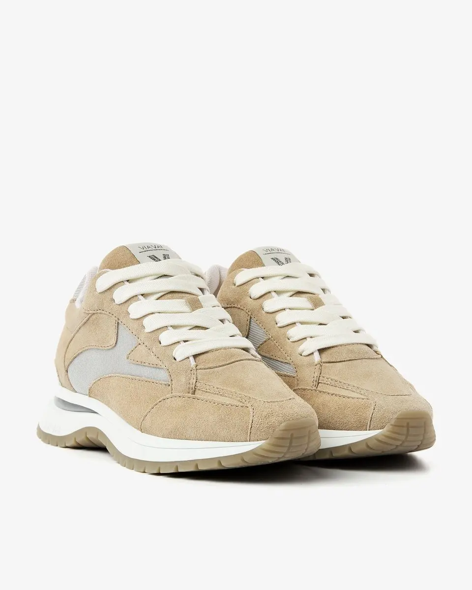 VIA VAI Usher Riggs Sneakers Dames - Leer/Suède Beige - afbeelding 3 van 6