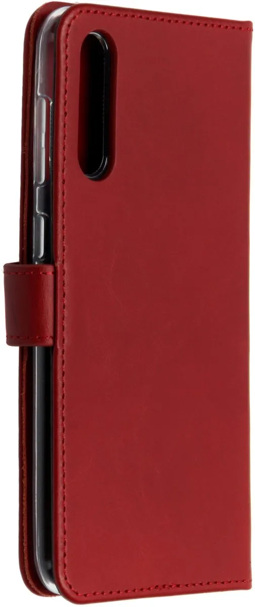 Selencia Hoesje Samsung Galaxy A30s/A50 - Echt Lederen Bookcase Rood